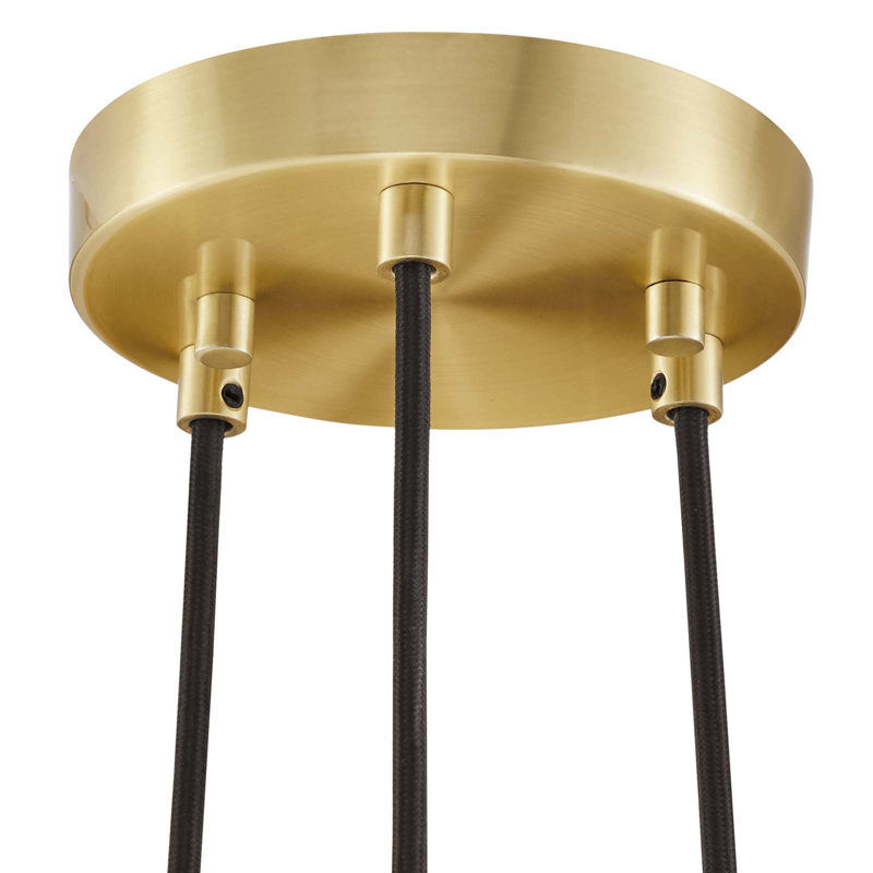 Luminaire suspendu en métal 3 lumières Chalice par Modway, Laiton satiné