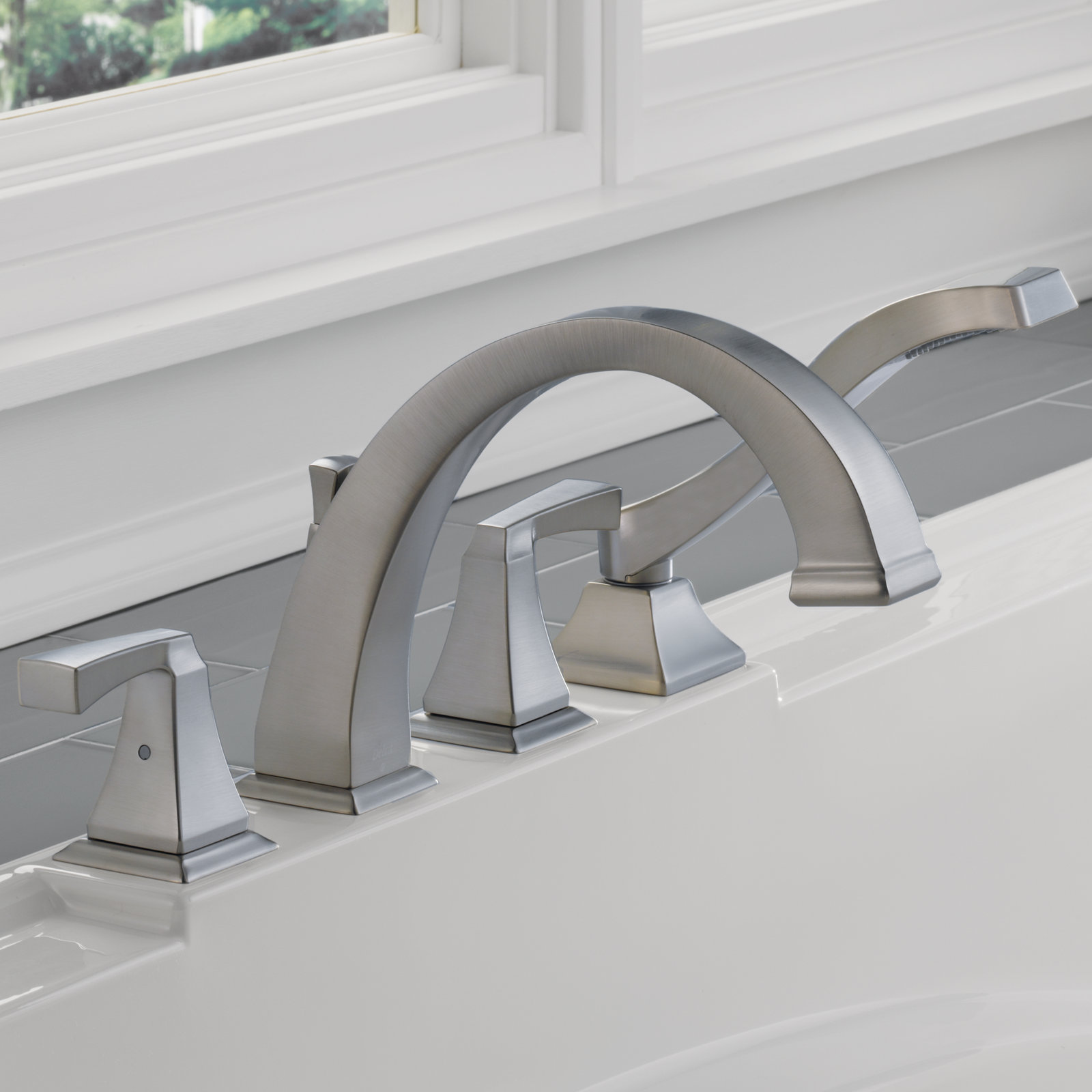 Dryden Deck-Mounted Roman Tub Faucet, Brilliance Stainless
