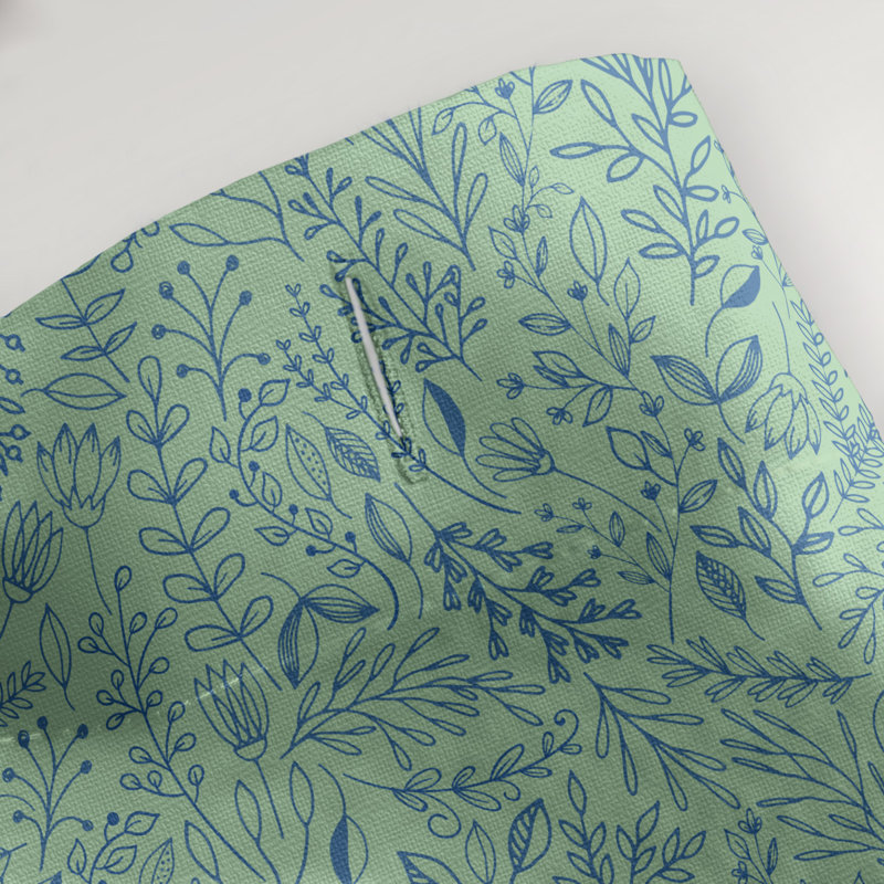 Rideau simple à motif floral ditsy classique, Vert / Bleu
