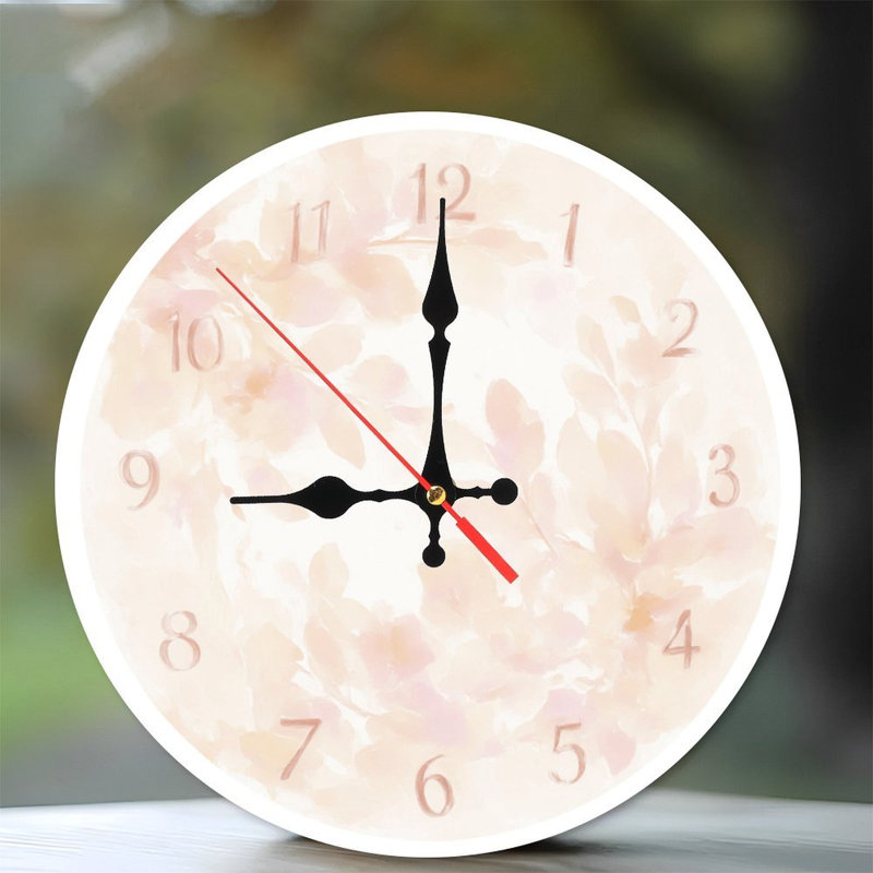Horloge avec feuilles d'aquarelle