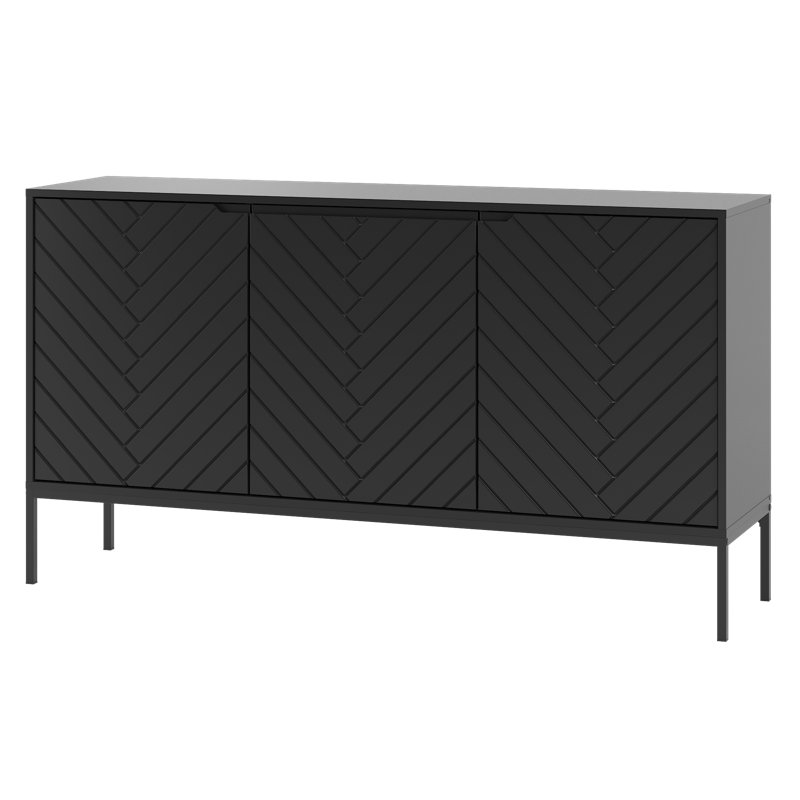 Rinor 383.54cm Sideboard, Black/Black