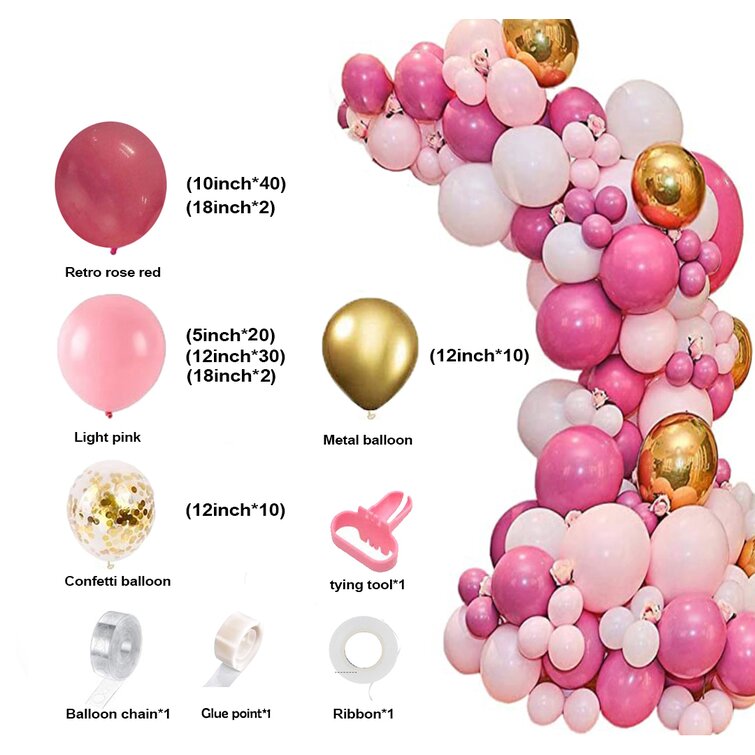 5 ballons confettis rose gold 40 ans