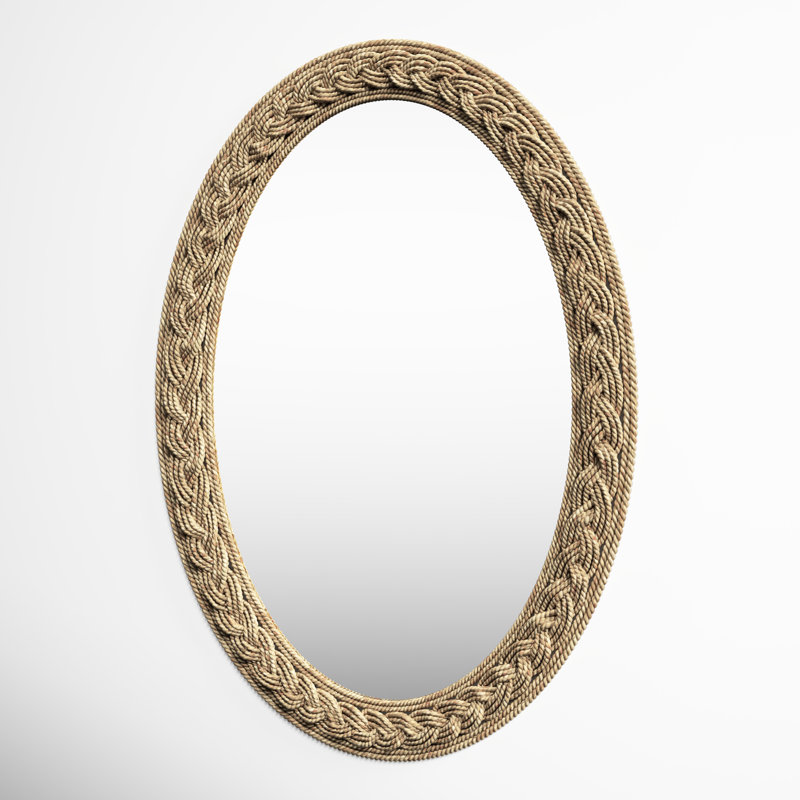 Braided Natural Seagrass Oval Wall Mirror
