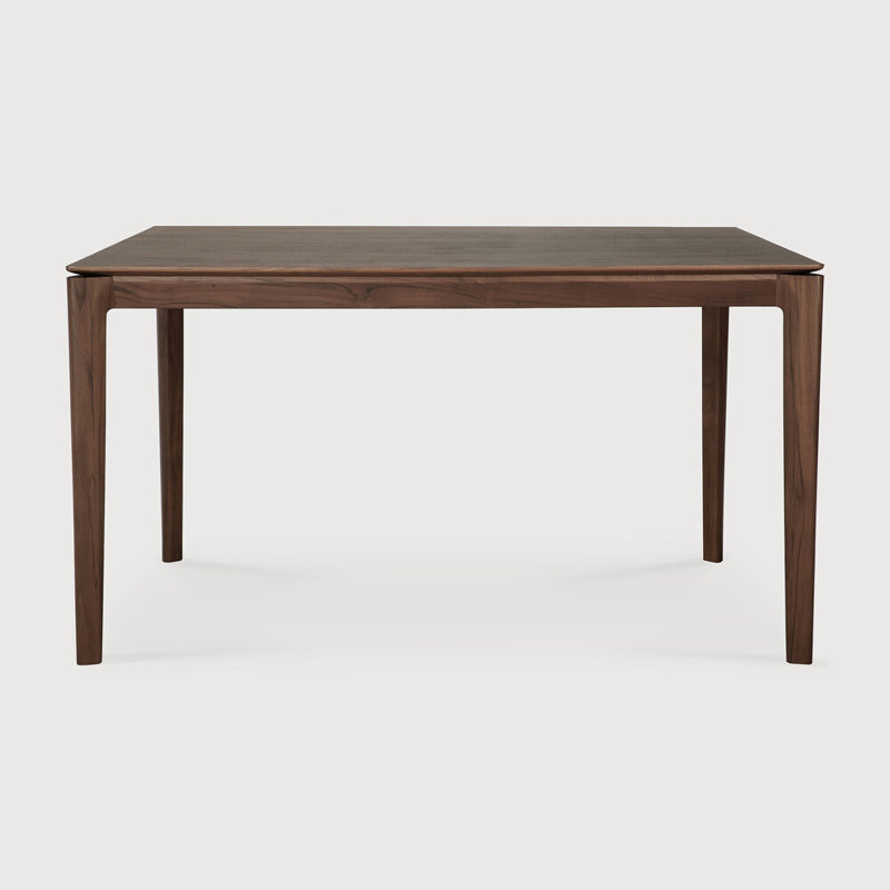 Bok Solid Wood Dining Table, 30"H x 55.5"L x 31.5"W, Teak Brown