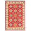 Tapis rouge foncé Malayka Gazni 5 pi 0 po x 7 pi 8 po