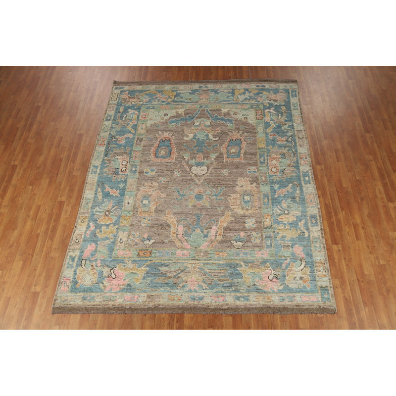Tapis turc en laine fait à la main Oushak 8 x 10