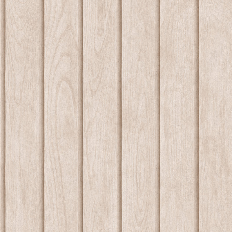 Papier peint beige avec lattes en bois Luxe, Beige