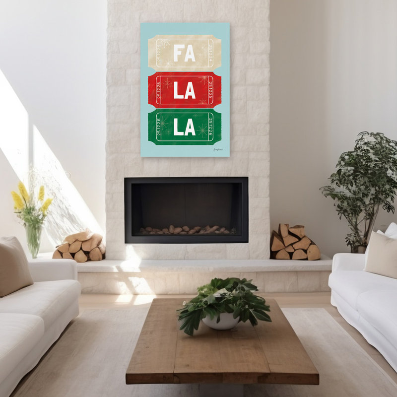 Billet de bout de Noël - art de Noël, H 48 po x l 32 po