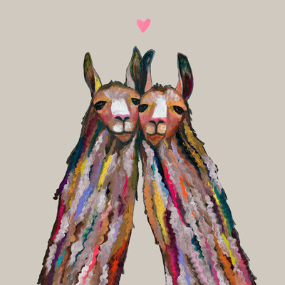 « llama love »-impression sur toile tendue