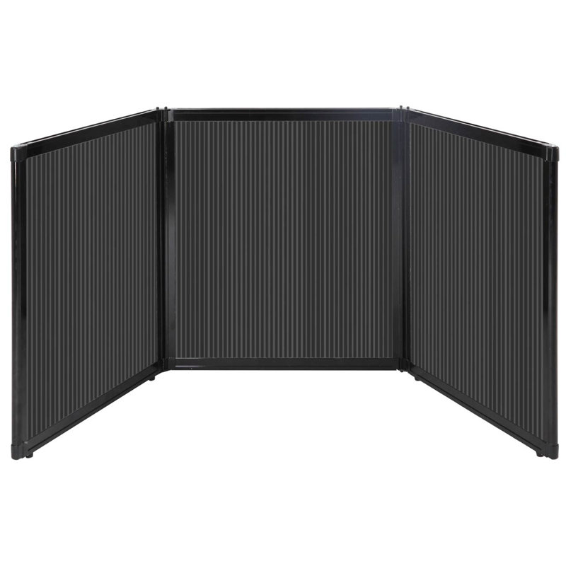 Présentoir de table pliable de 36 po de hauteur, Noir, H 36 po x l 99 po x P 3 po