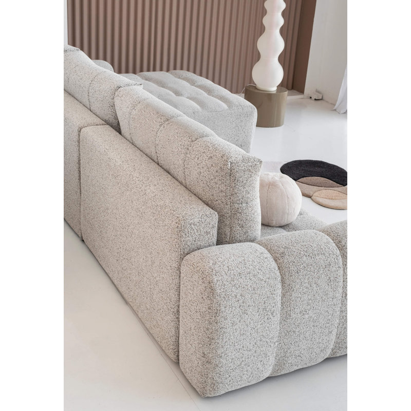 8 Seater Sofa Bed, Right -sided, Light gray