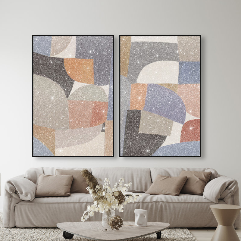 Muted Prelude Set Set by Oliver Gal, 62"H x 42"W, Black Floater Frame