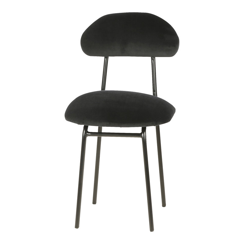 Plum Upholstered Slipper Chair, Black