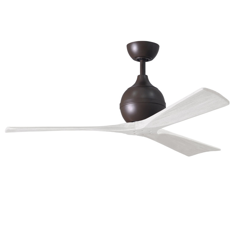 Ventilateur de plafond à 3 pales Irene, Bronze texturé, Blanc mat, 52"