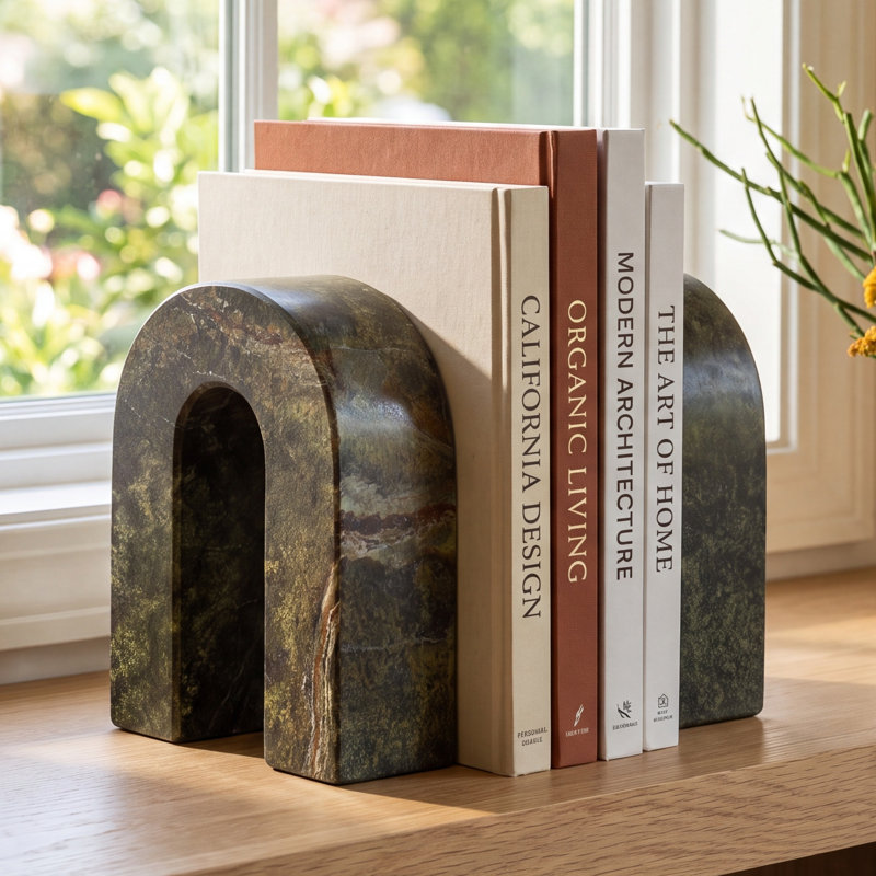 Alexandrea Decorative Bookends, Green