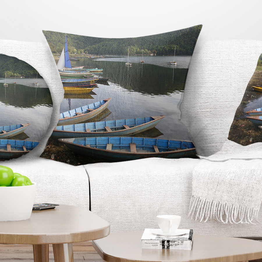 Design Art Wonderful View of Pokhara Boats Pillow | Wayfair