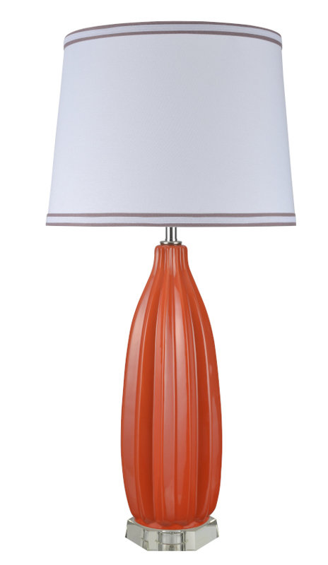 Deakins Ceramic Table Lamp Lamp, Tangerine