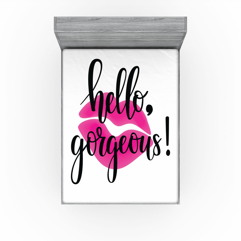 Ensemble de 2 draps-housse Ambesonne Hello Gorgeous, Full Fitted Sheet