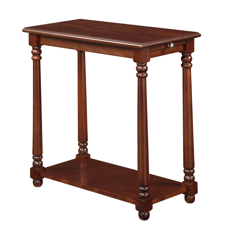 Table de bout avec tablette coulissante Mayall, Acajou