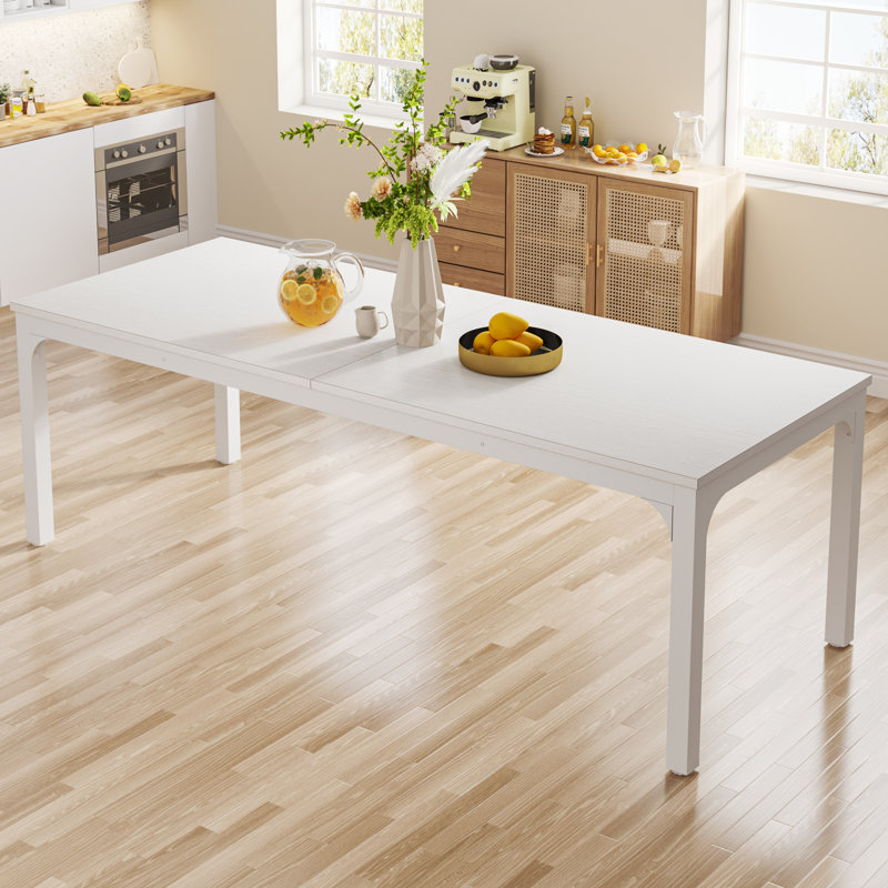 Table de salle à manger Lamekia, Blanc, Blanc