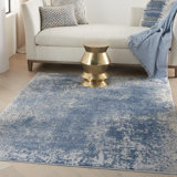 Keena Ivory/Navy Blue Area Rug