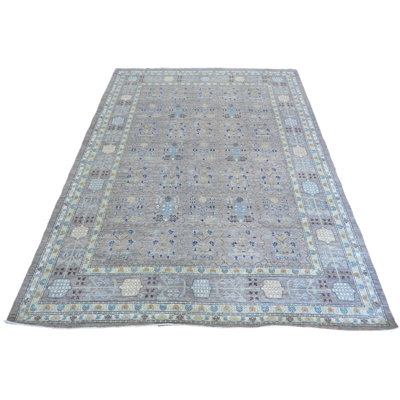 Tapis unique gris de 10 pi x 13 pi 8 po