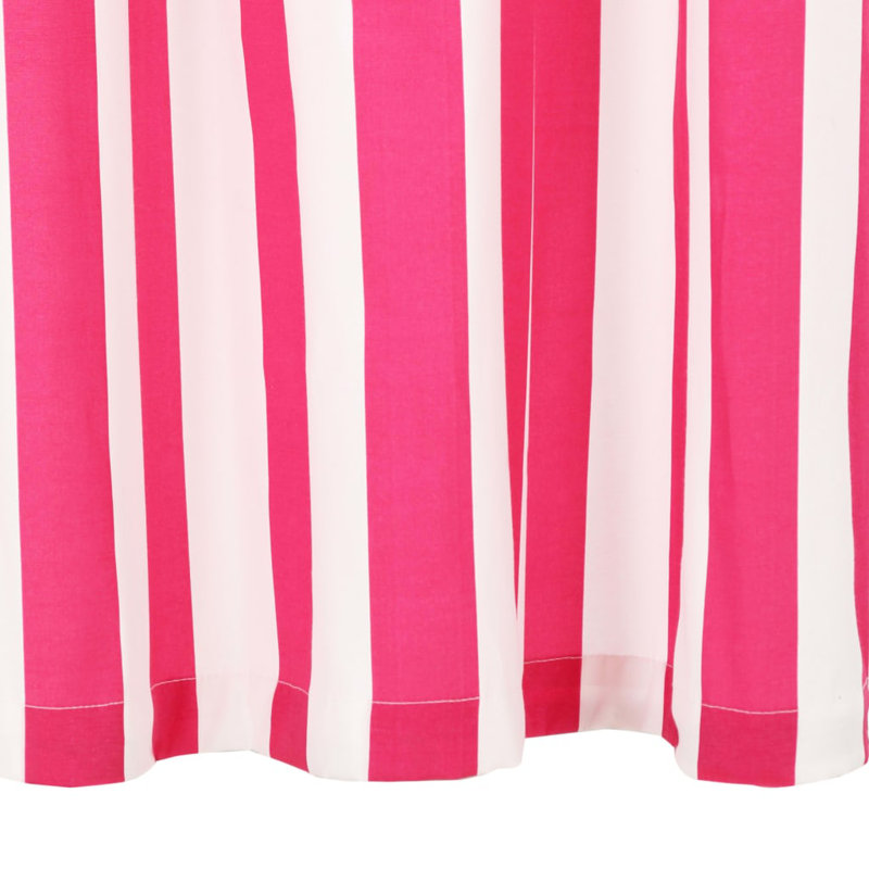 Noyes Room Darkening Curtain Pair, Pink/White, 140 W x 175 D cm