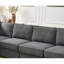 Ensemble de canapé modulaire modulaire, canapé convertible en forme de L, 5 sièges, canapé modulaire réversible, rembourré, canapé d'angle, accoudoirs roulés, tissu en lin doux, gris foncé