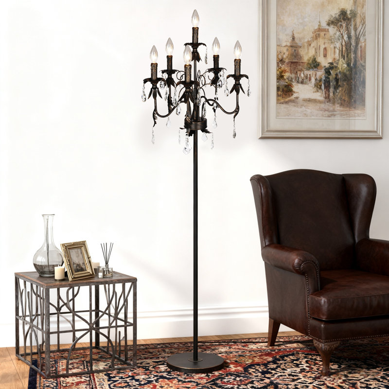 6 - Light Modern Bronze Crystal Floor Lamp