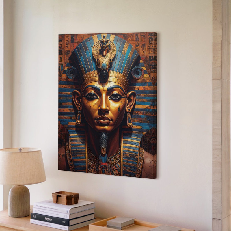Art mural stylisé égyptien Canvasmodern, H 16 po x l 20 po
