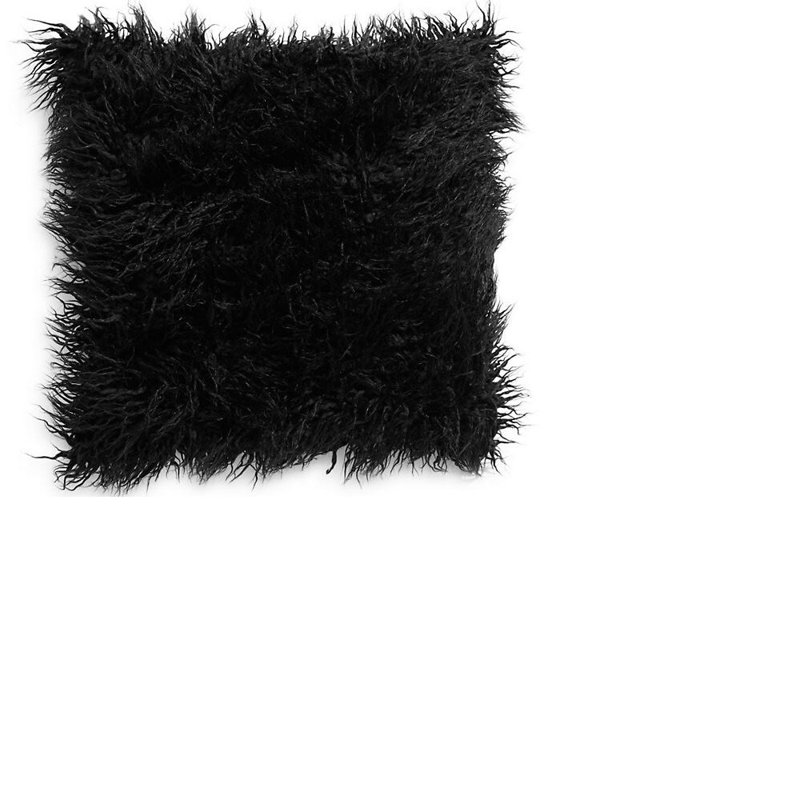 Housse de coussin et insert de coussin carré Lew, Noir
