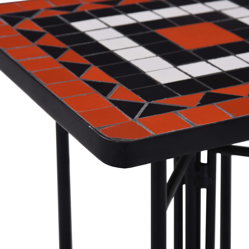 Clubmoss Square 35Cm L Bistro Table, Terracotta/White
