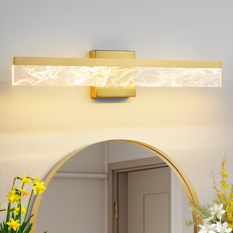 Muammar 24'' Dimmable LED Vanity Light, Brushed Gold, 4.72" H x 24" W x 3.23" D