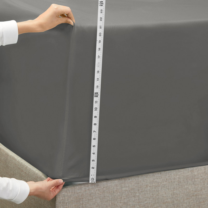 Ensemble de draps luxueux en microfibre, Gris charbon, Très grand californien