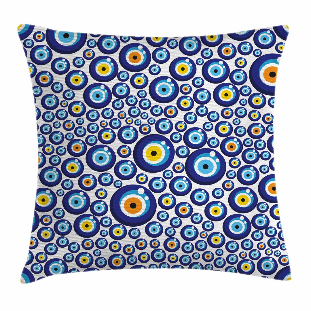 Kissenbezug, Turkish Traditional, Evil Eye, Blau Orange Gelb