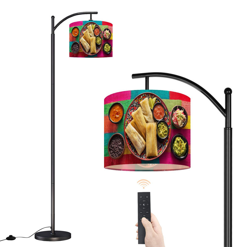 Lampe sur pied à arc avec abat-jour réglable Tamale