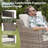 73.2" Outdoor Patio Sofa, 3-Seat Gray Rattan Couch With Cushions Ideal For Balcony Or Porch-1168173711