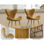 Upholstered Counter Stool with Metal Frame-1388664406