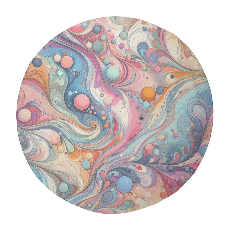 Tapis tressé Enchanted Strokes, Rond 5 pi
