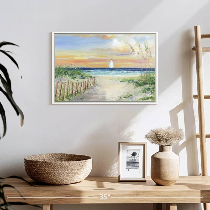 Mettez les voiles II, Cadre flottant blanc, 19 po x 13 po