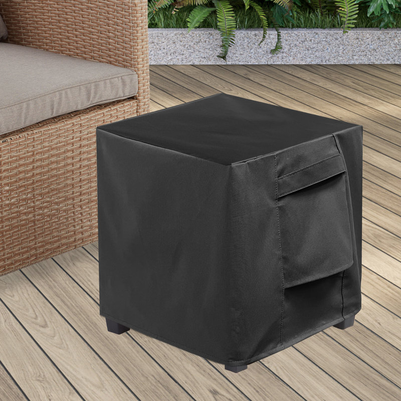Housse de patio robuste pour repose-pieds 16 po, Noir