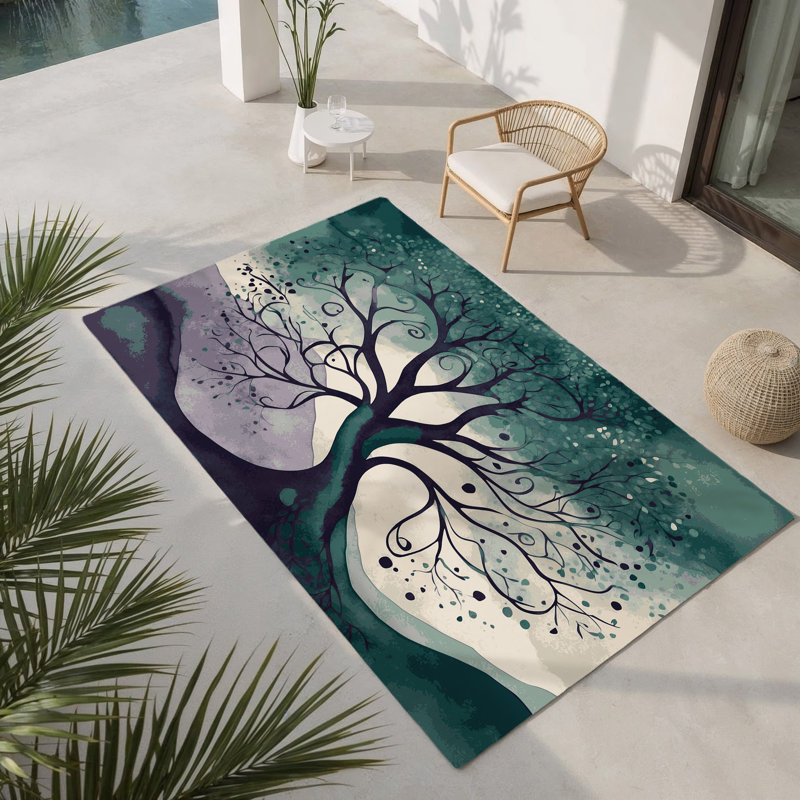 Tapis intérieur et extérieur Celestial Veil, Rectangle 1 pi 6 po x 2 pi 6 po