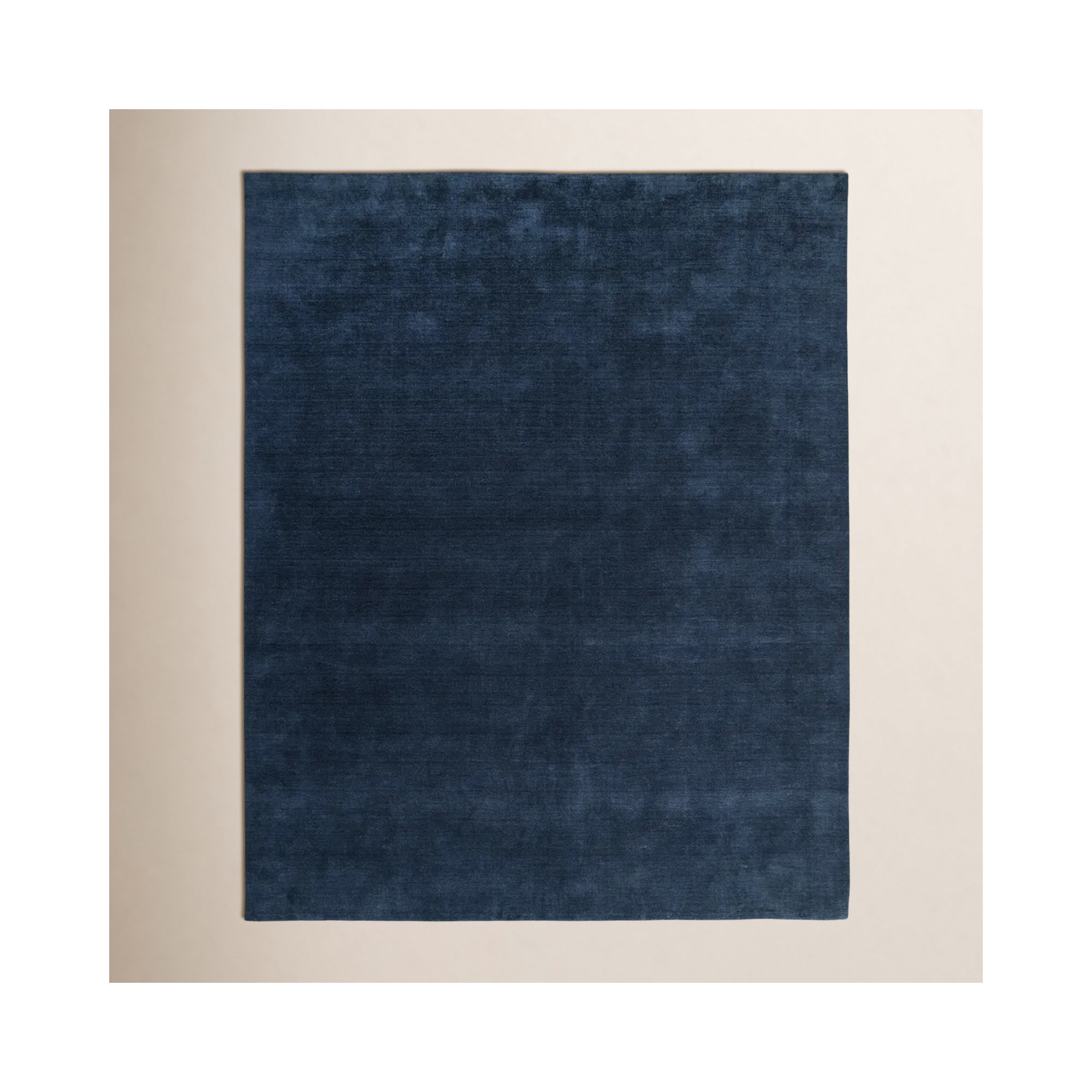 Handmade Navy Rug, Rectangle 3' x 5'