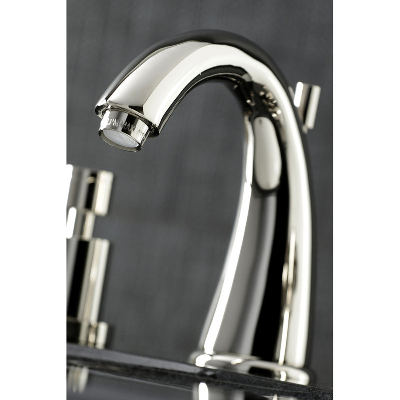 Kingston Brass Concord Two-Handle 3-Hole Deck Mount Widespread Bathroom Faucet with Brass Pop-Up Drain