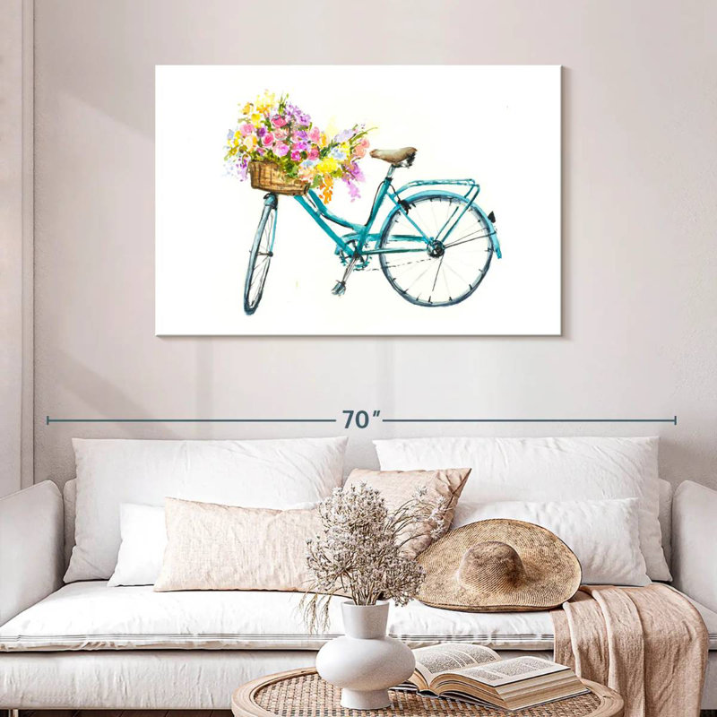 Vélo Mehar avec panier de fleurs, H 30 po x l 45 po