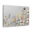 "3D", petites et grandes fleurs blanches avec papillons, peinture à l'huile sur toile