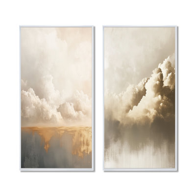 Horizon nuageux minimaliste II - Impression sur toile en 2 parties