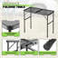 Table de camping pliante à hauteur réglable pour barbecue, pique-nique et camping