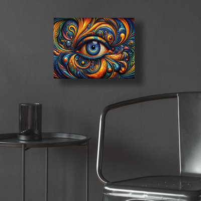 Epic Art 'Psychedelic Eye 2' by Rey Klimt Acrylic Glass Wall Art, 16" x 12"