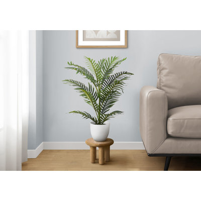 Plante artificielle, 28 po de haut, palmier, intérieur, faux, faux, plancher, verdure, pot, véritable touche, décoratif, feuilles vertes, pot
